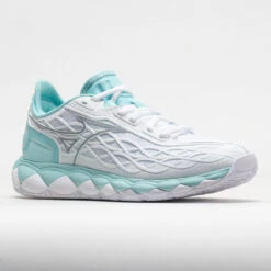Mizuno Wave Enforce Tour AC Women's White/Tanager Turquoise -Fashion Sneaker Store 117145 5