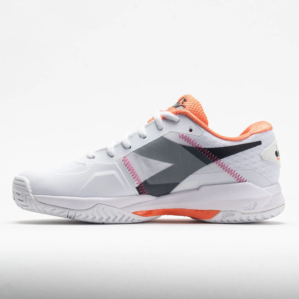 Diadora Trofeo AG Pickleball Women's White/Black/Vermillion Orange 4 Diadora Trofeo AG Pickleball Women's White/Black/Vermillion Orange - Image 2
