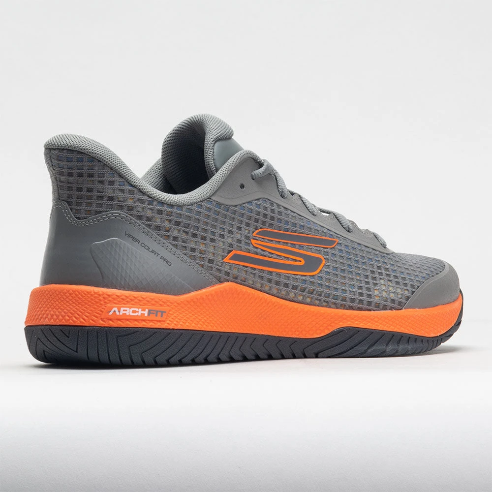 Skechers Viper Court Pro Men's Grey/Orange 8 Skechers Viper Court Pro Men's Grey/Orange - Image 6